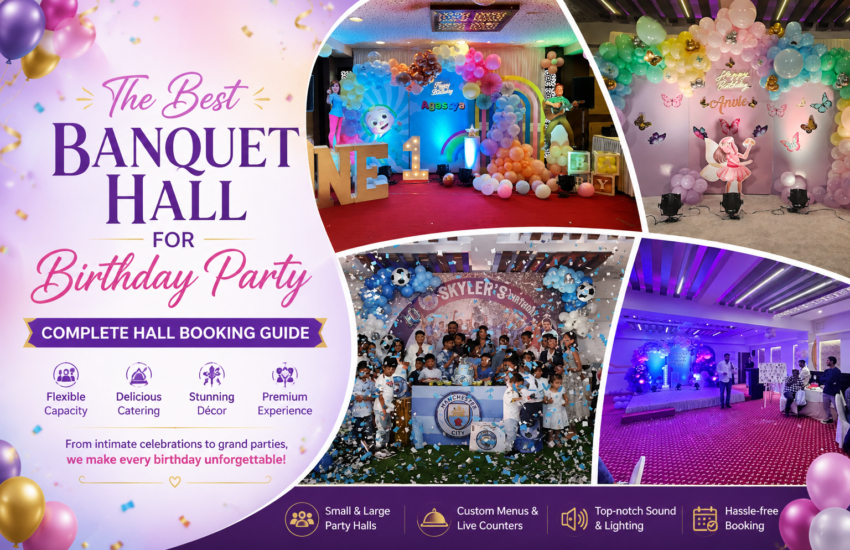 Banquet hall for birthday party